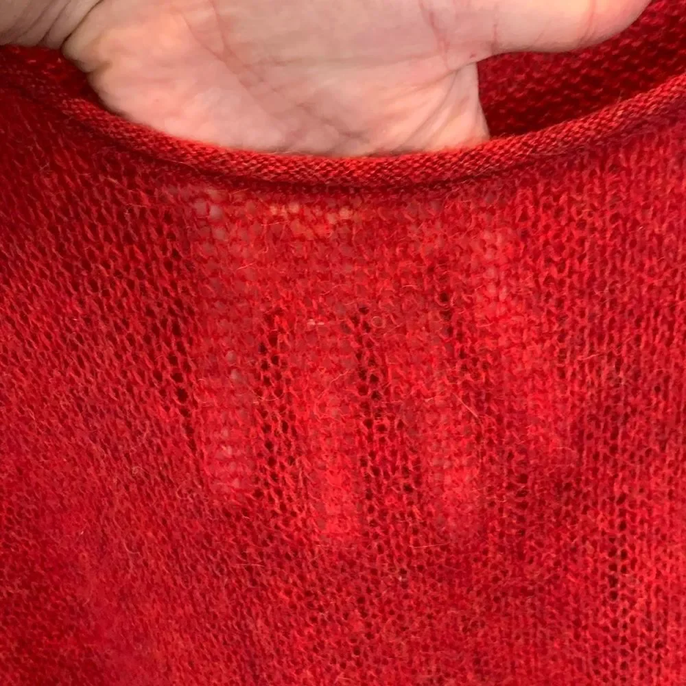 Peruvian Connection Vibrant Red Knit Sweater 100% Royal Alpaca size large